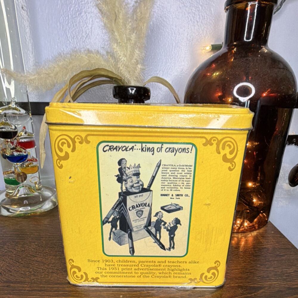 Crayola 2001 Collectible Crayon Tin Yellow Advertising Tin Multicolor - Picture 3 of 4